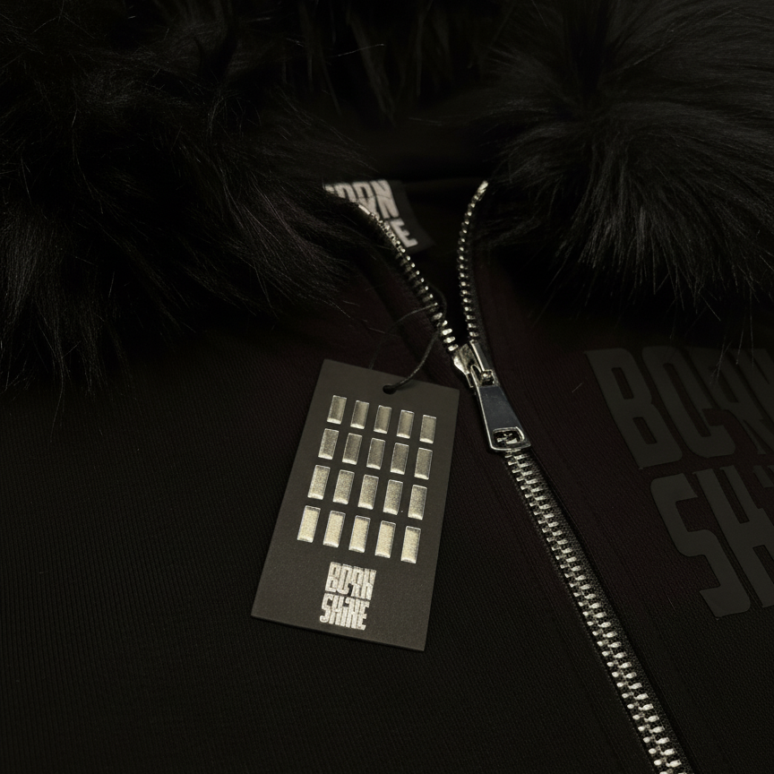 B2S FUR HOODIE V2 - BLACK