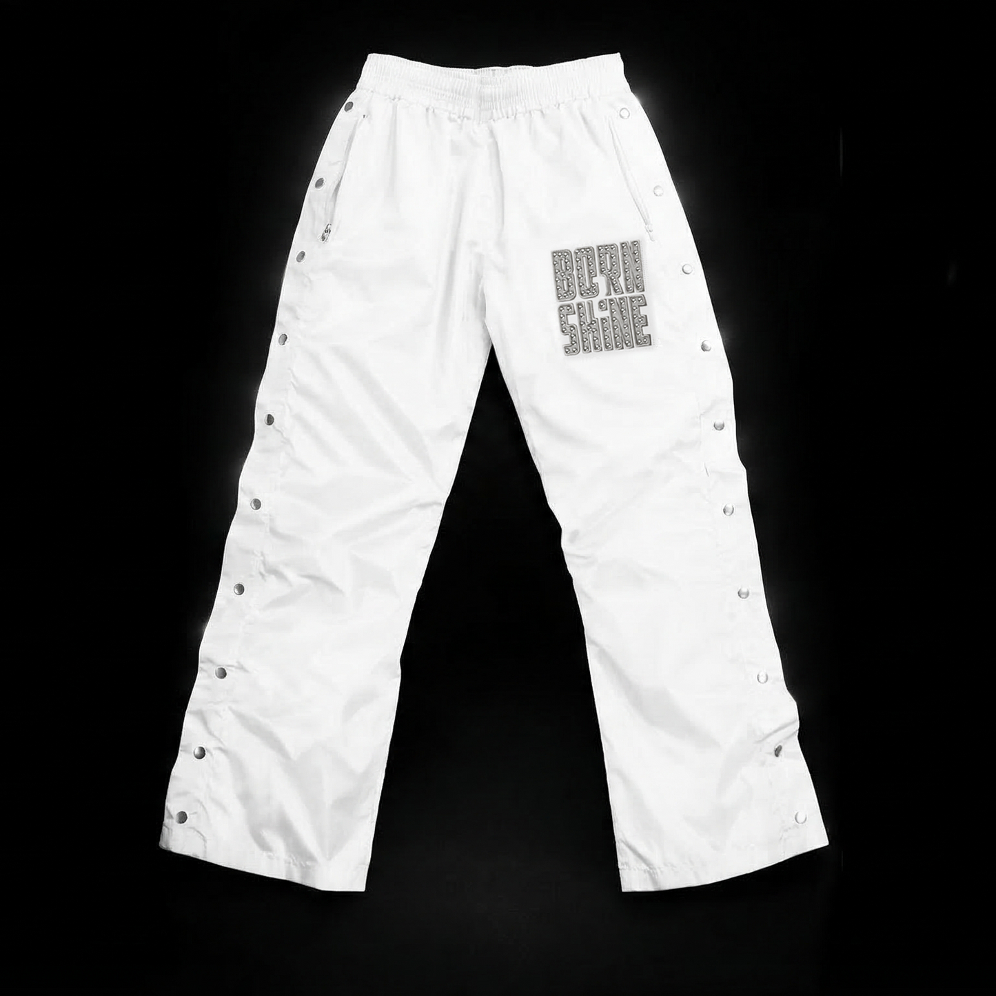 B2S NYLON TRACKPANTS - WHITE