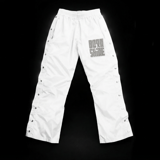 B2S NYLON TRACKPANTS - WHITE