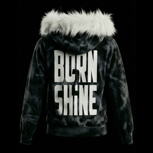 B2S FUR HOODIE V2 - SEA WASHED BLACK